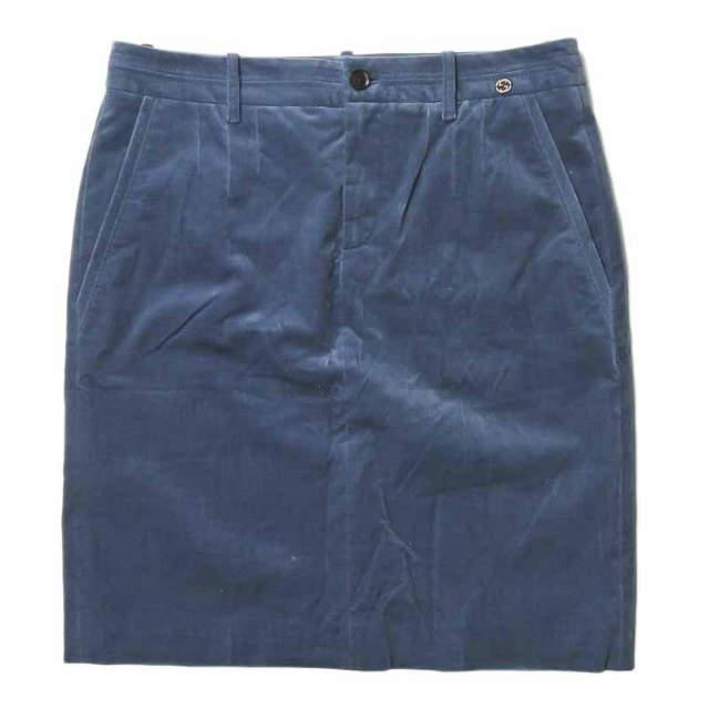 GUCCI グッチ イタリア製 ストレッチベルベットタイトスカート 271269-ZK452 42 ネイビー ベロア ボトムス ☆☆lm1979 | 