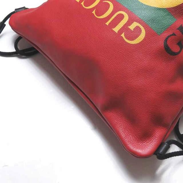 GUCCI グッチ イタリア製 Print leather drawstring backpack レザードローストリングバックパック 516639 レッド ナップサック ☆☆lm1993 |  | 09