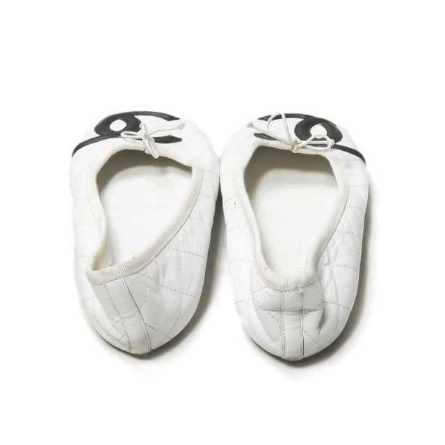 グッチ GUCCI イタリア製 ココマーク バレエシューズ 38(25cm) ホワイト キルティング カンボン フラット シューズ |  | 02