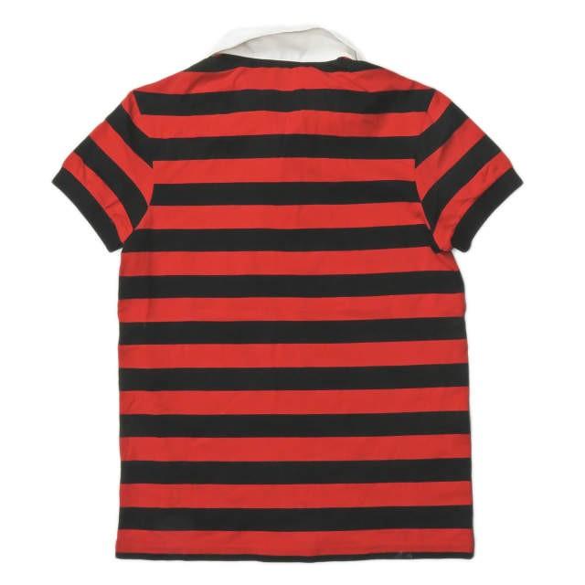 サンローランパリ SAINT LAURENT PARIS イタリア製 ロゴ刺繍 コットンボーダーポロシャツ 316690 Y2NVW XS レッド/ブラック 半袖 ラガーシャツ |  | 01