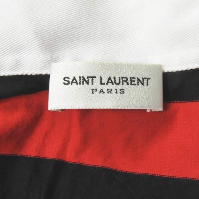サンローランパリ SAINT LAURENT PARIS イタリア製 ロゴ刺繍 コットンボーダーポロシャツ 316690 Y2NVW XS レッド/ブラック 半袖 ラガーシャツ |  | 02