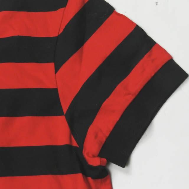 サンローランパリ SAINT LAURENT PARIS イタリア製 ロゴ刺繍 コットンボーダーポロシャツ 316690 Y2NVW XS レッド/ブラック 半袖 ラガーシャツ |  | 05