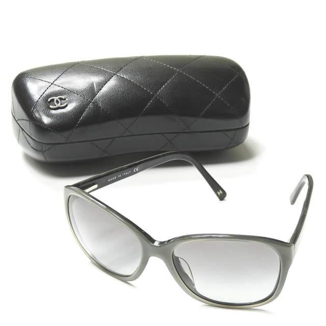 シャネル CHANEL イタリア製 ビッグフレームサングラス 5128 グレー/ブラック 59□17-135 ココマーク チェーン 眼鏡 メガネ | 