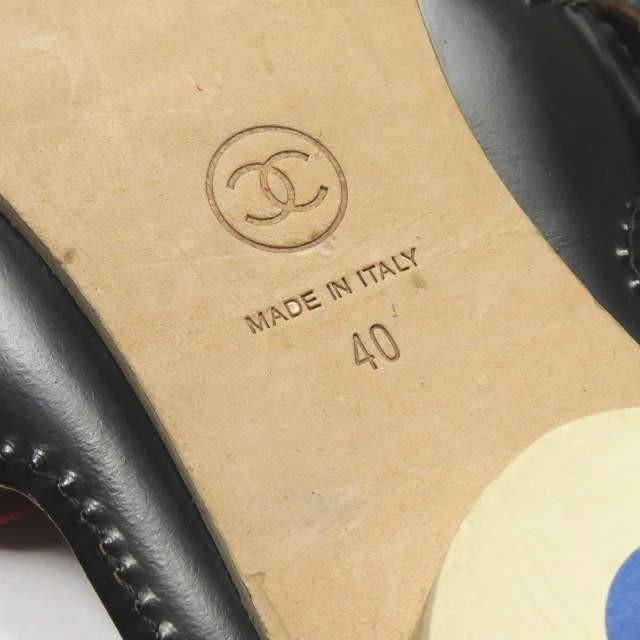 シャネル CHANEL イタリア製 フラワーストラップレザーサンダル 40 レッド ヒール シューズ |  | 10