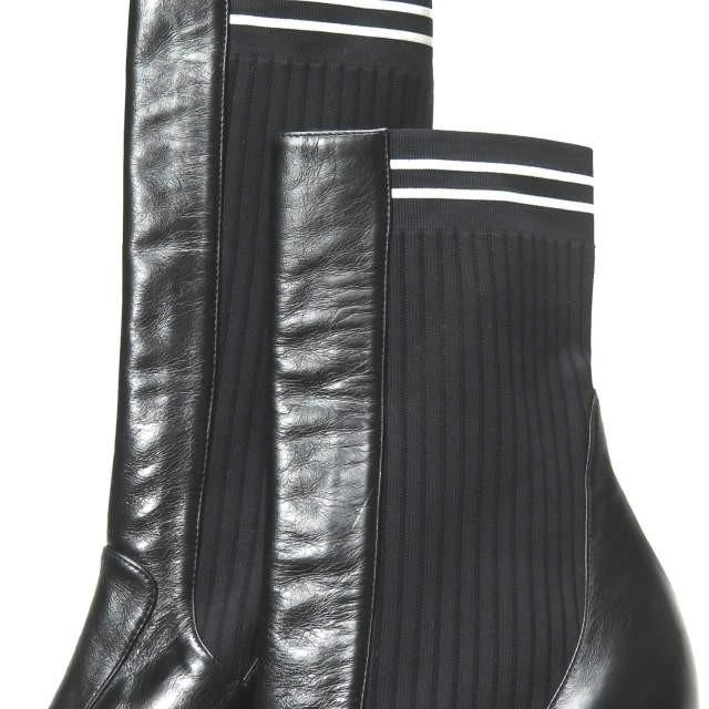 FENDI フェンディ イタリア製 ロココ ソックスブーツ 39(26cm) ブラック ポインテッドトゥ リブ ニット シューズ ☆☆lm2025 |  | 06