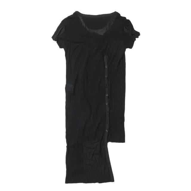 リミフゥ LIMI feu 19SS 日本製 ヘンリーネックアシンメトリーカットソー LH-T03-042 S ブラック 半袖 コットン 変形 トップス |  | 01