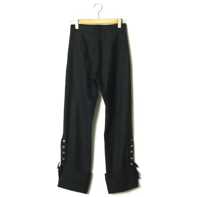 リミフゥ LIMI feu 17AW 日本製 ウールサージスリットパンツ LK-P18-110 フリー ブラック リボン ボトムス |  | 01