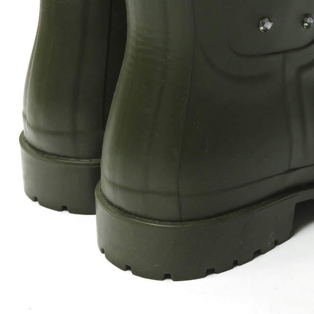 サンローランパリ SAINT LAURENT PARIS イタリア製 ビジューラバーレインブーツ 427307 39(26cm) カーキ シューズ |  | 10