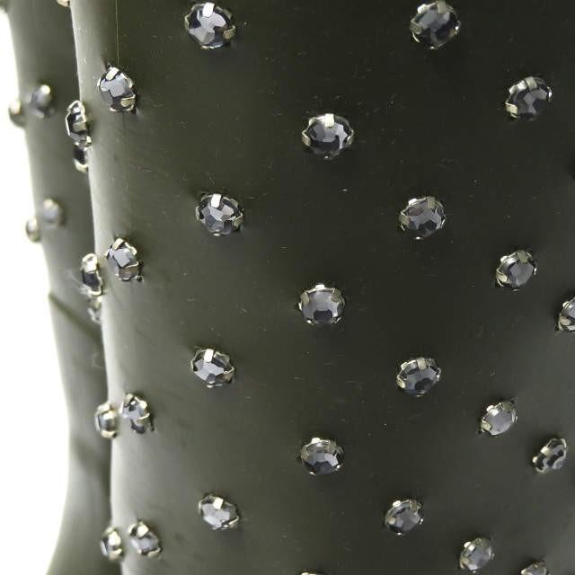 サンローランパリ SAINT LAURENT PARIS イタリア製 ビジューラバーレインブーツ 427307 39(26cm) カーキ シューズ |  | 07