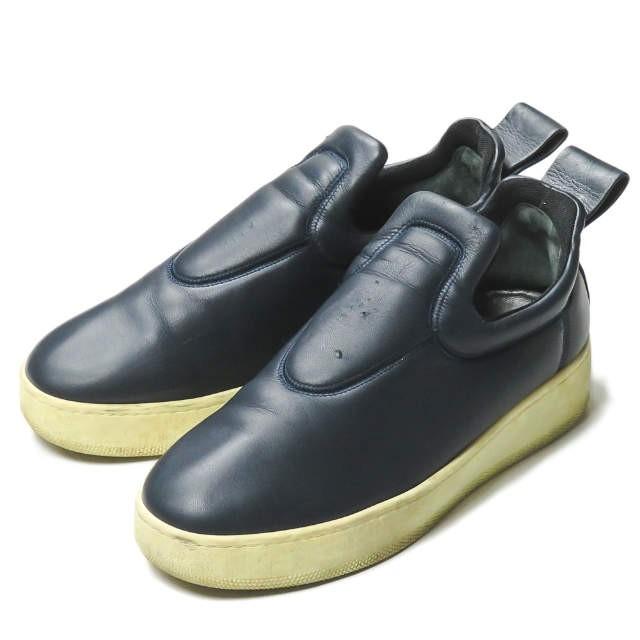 セリーヌ CELINE イタリア製 PULL ON プルオン レザースリッポン 39 ネイビー スニーカー スニーカー シューズ | 