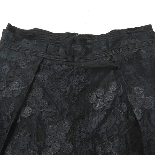 カルヴェン CARVEN フラワーレースフレアスカート 4000J46 36 ブラック ボトムス |  | 03