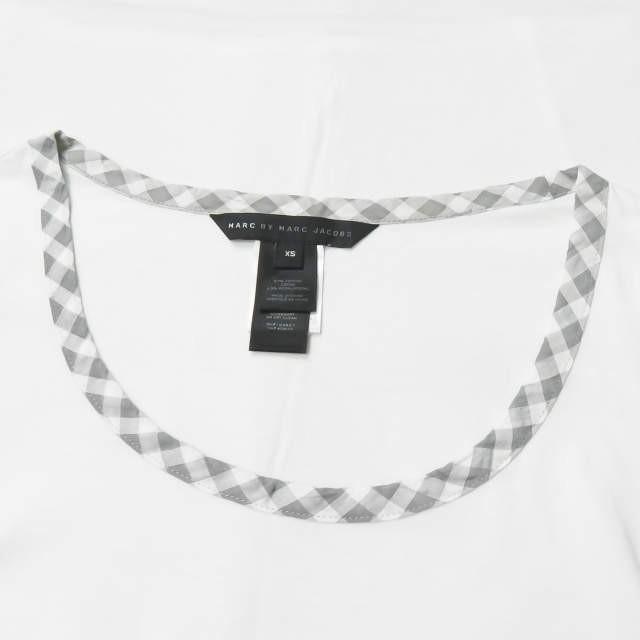 マークバイマークジェイコブス MARC BY MARC JACOBS コットンパイピングUネックカットソー M4001450 XS ホワイト 半袖 チェック トップス |  | 03