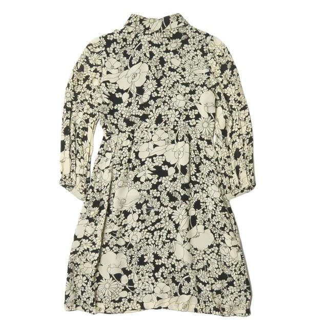サンローランパリ SAINT LAURENT PARIS イタリア製 フローラルギャザードレス 2016 438857 Y319N 34 ブラック フラワー 総柄 レーヨン ワンピース |  | 01