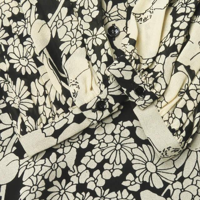 サンローランパリ SAINT LAURENT PARIS イタリア製 フローラルギャザードレス 2016 438857 Y319N 34 ブラック フラワー 総柄 レーヨン ワンピース |  | 06