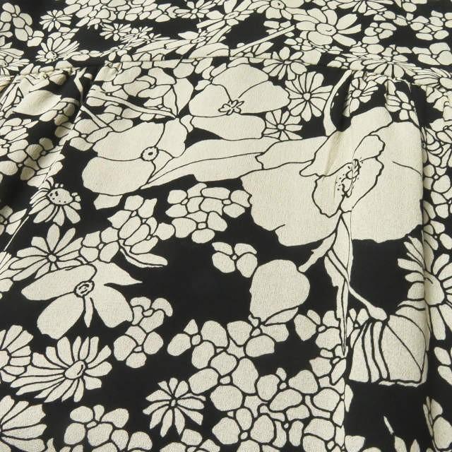 サンローランパリ SAINT LAURENT PARIS イタリア製 フローラルギャザードレス 2016 438857 Y319N 34 ブラック フラワー 総柄 レーヨン ワンピース |  | 07