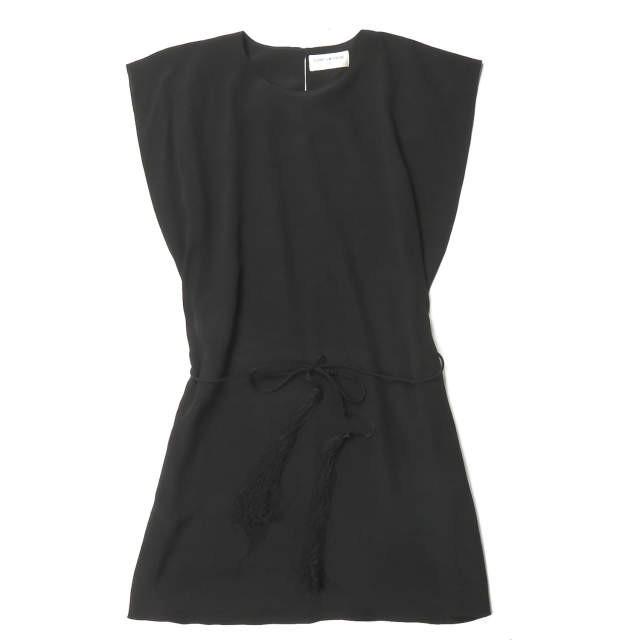 SAINT LAURENT PARIS サンローランパリ 18SS タッセル付き フローイングカフタンドレス 499827Y100W1000 34 シルク ワンピース ☆☆lm2087 | 