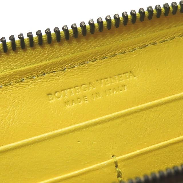 ボッテガヴェネタ BOTTEGA VENETA イタリア製 ベロアレザーコンビ ラウンドジップロングウォレット 114076 V6381 9871 イエロー/ブラウン 長財布 |  | 04
