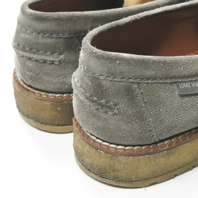 ルイ・ヴィトン LOUIS VUITTON イタリア製 ダミエ スエードペニーローファー FA 0124 5(24cm-24.5cm) グレー コイン シューズ |  | 09