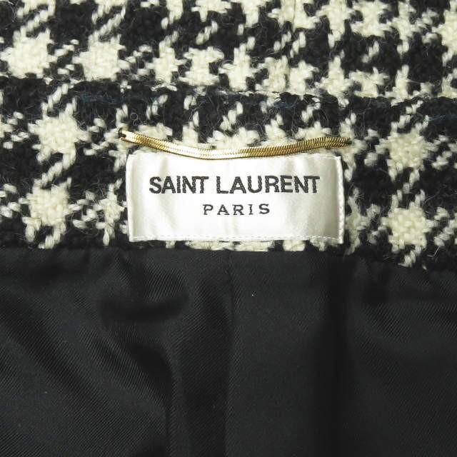 サンローランパリ SAINT LAURENT PARIS イタリア製 ウールハウンドトゥースチェックミニスカート 364243 Y057F 38 ホワイト/ブラック |  | 02