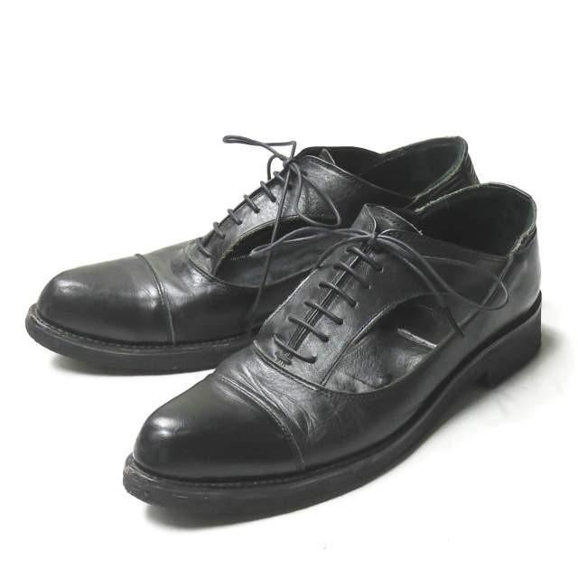 リミフゥ LIMI feu 日本製 レースアップギリーシューズ 25cm-25.5cm程度 ブラック カッティング シューズ | 