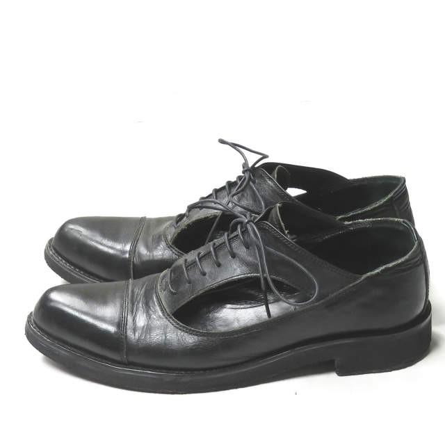 リミフゥ LIMI feu 日本製 レースアップギリーシューズ 25cm-25.5cm程度 ブラック カッティング シューズ |  | 01