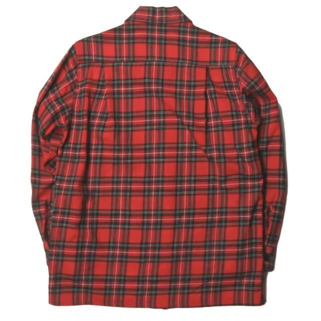 サンローランパリ SAINT LAURENT PARIS 日本製 CHEMISE 50'S ウールタータンチェックシャツ 396687 Y442I  M レッド 長袖 トップス |  | 01
