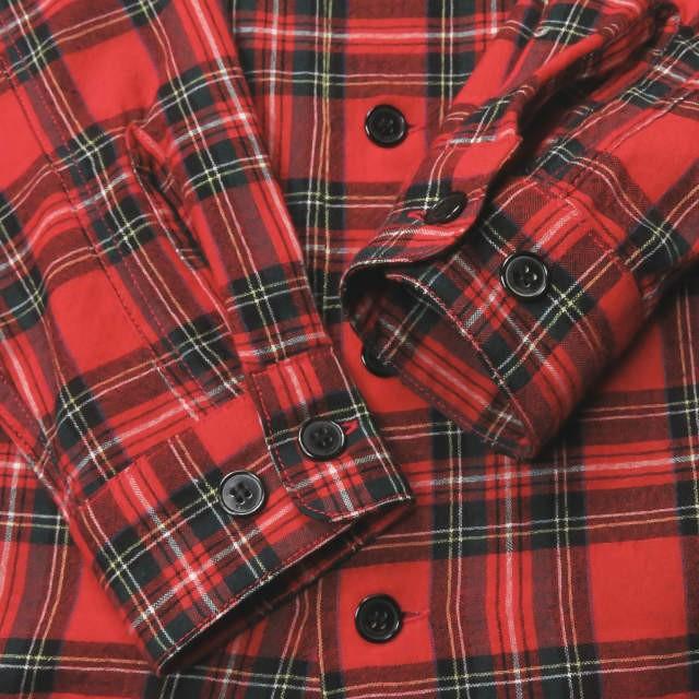 サンローランパリ SAINT LAURENT PARIS 日本製 CHEMISE 50'S ウールタータンチェックシャツ 396687 Y442I  M レッド 長袖 トップス |  | 05