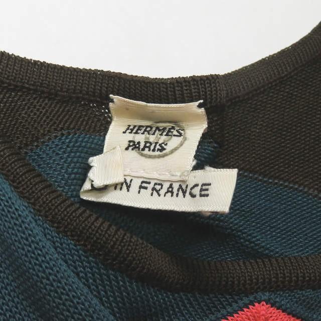 エルメス HERMES フランス製 ハイゲージニットタンクトップ フリー マルチカラー ノースリーブ キャミソール トップス |  | 02