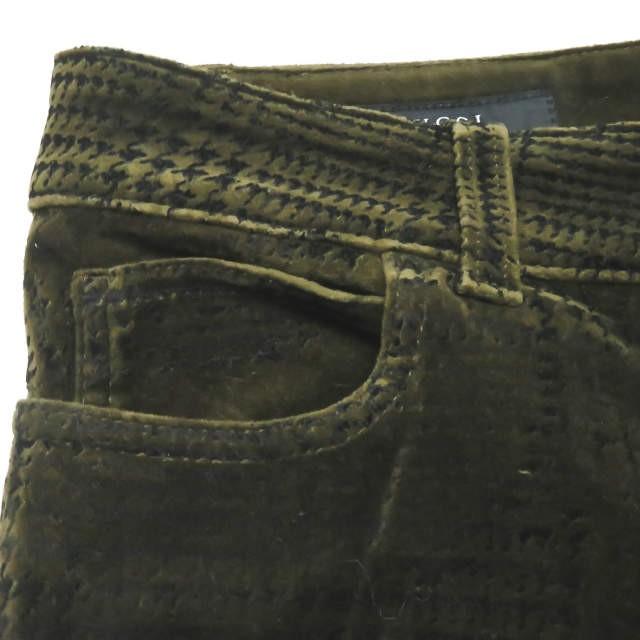 グッチ GUCCI イタリア製 new leggings ベロアグレンチェックスキニーパンツ 333225 XD008 42 カーキ ストレッチ 5ポケット レギンス |  | 05
