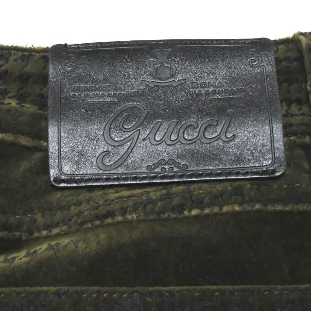 グッチ GUCCI イタリア製 new leggings ベロアグレンチェックスキニーパンツ 333225 XD008 42 カーキ ストレッチ 5ポケット レギンス |  | 07