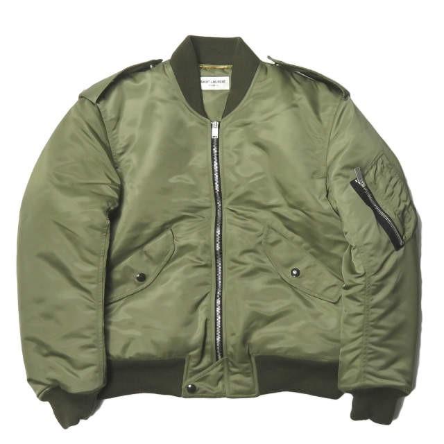 サンローランパリ SAINT LAURENT PARIS イタリア製 CLASSIC BOMBER クラシックボンバージャケット 402957  Y240J 40 カーキ MA-1 ナイロン ブルゾン : lm2170 : LOOPヤフーショッピング店 - 通販 - Yahoo!ショッピング