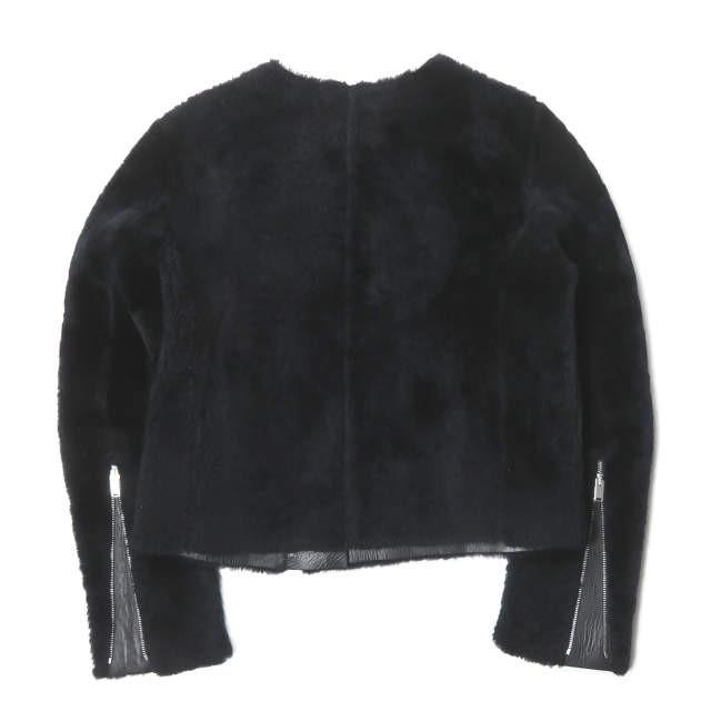 セリーヌ CELINE イタリア製 Shearling Biker Jacket ムートンノーカラーライダースジャケット 2 5K10/6012 40 フィービー 羊革 レザー ブルゾン |  | 01
