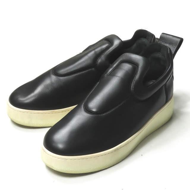 セリーヌ CELINE イタリア製 PULL ON プルオン レザースリッポン 39 ブラック スニーカー スニーカー シューズ | 