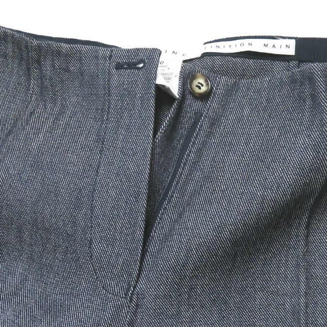 セリーヌ CELINE フランス製 ウールコットンサージフレアパンツ F02 1150N/1102 40 ネイビー ハイウエスト ボトムス |  | 03