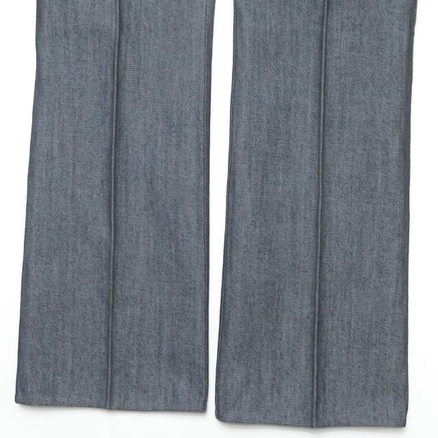 セリーヌ CELINE フランス製 ウールコットンサージフレアパンツ F02 1150N/1102 40 ネイビー ハイウエスト ボトムス |  | 07