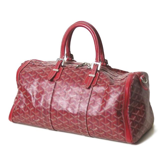 ゴヤール GOYARD ボストンバッグ レッド ゴヤールディン ヘリンボーン 赤 ハンドバッグ カバン | 