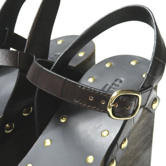 CELINE セリーヌ 20SS イタリア製 レ ボワ ウェッジソール エンボス 336653367C.19BR 39(26cm) レザー ストラップ サンダル ☆☆lm2208 |  | 05