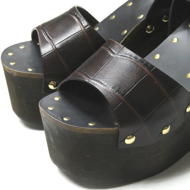 新品】セリーヌ CELINE レ ボワ レザー ウェッジ サンダル