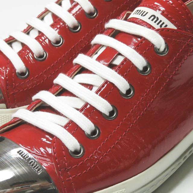 ミュウミュウ MIU エナメルメタルトゥスニーカー 5E8998 37(24cm ミュウミュウ MIU エナメルメタルトゥスニーカー 5E8998 37(24cm