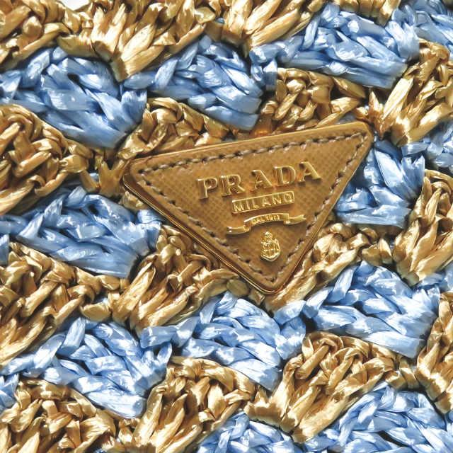 プラダ PRADA RAFIA CROCHET ラフィア クロケット BN2303 ナチュラルベージュ/スカイブルー トートバッグ カバン |  | 02