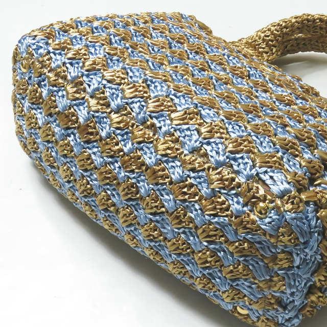 プラダ PRADA RAFIA CROCHET ラフィア クロケット BN2303 ナチュラルベージュ/スカイブルー トートバッグ カバン |  | 05