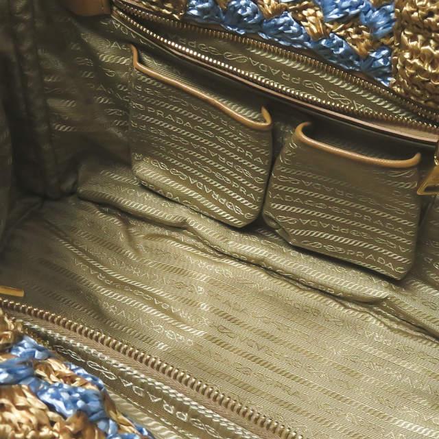 プラダ PRADA RAFIA CROCHET ラフィア クロケット BN2303 ナチュラルベージュ/スカイブルー トートバッグ カバン |  | 09