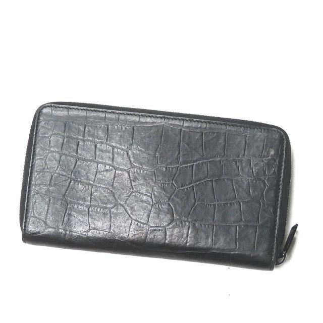 サンローランパリ SAINT LAURENT PARIS MONOGRAMME クロコダイル エンボス ブラック YSL モノグラム 型押し ラウンドジップ 長財布 |  | 01