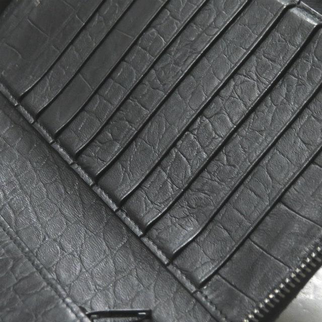 サンローランパリ SAINT LAURENT PARIS MONOGRAMME クロコダイル エンボス ブラック YSL モノグラム 型押し ラウンドジップ 長財布 |  | 10