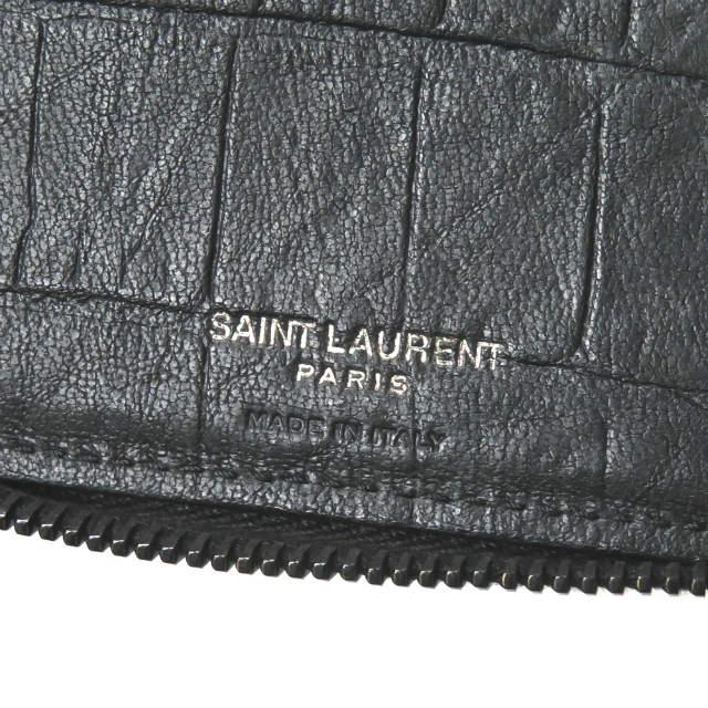 サンローランパリ SAINT LAURENT PARIS MONOGRAMME クロコダイル エンボス ブラック YSL モノグラム 型押し ラウンドジップ 長財布 |  | 04
