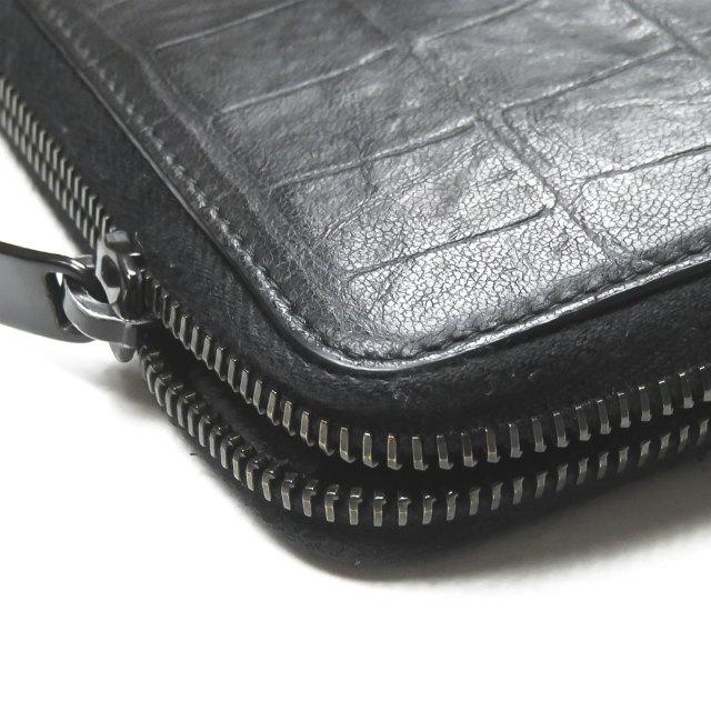 サンローランパリ SAINT LAURENT PARIS MONOGRAMME クロコダイル エンボス ブラック YSL モノグラム 型押し ラウンドジップ 長財布 |  | 07