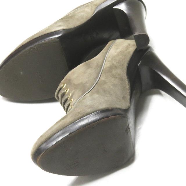 フェンディ FENDI イタリア製 スエードレースアップブーティー 36(23cm) カーキ ラウンドトゥ シューズ |  | 11