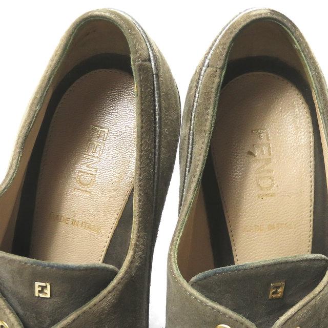 フェンディ FENDI イタリア製 スエードレースアップブーティー 36(23cm) カーキ ラウンドトゥ シューズ |  | 04