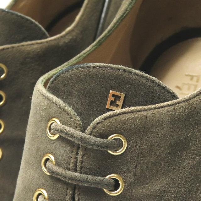 フェンディ FENDI イタリア製 スエードレースアップブーティー 36(23cm) カーキ ラウンドトゥ シューズ |  | 06