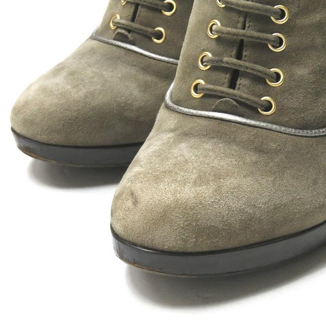 フェンディ FENDI イタリア製 スエードレースアップブーティー 36(23cm) カーキ ラウンドトゥ シューズ |  | 07